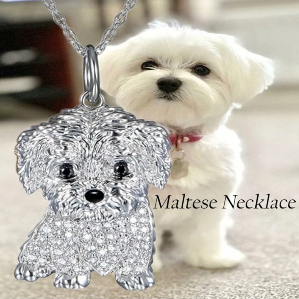 Maltese Rhinestone Necklace